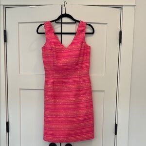 Lilly Pulitzer Laidley Neon Pink Boucle Sleeveless Dress, Sz 4